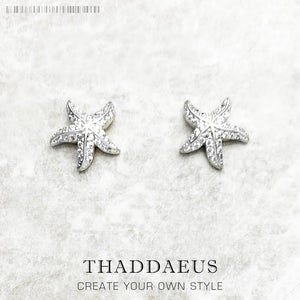 Starfish Pave Stud Earring 925 Sterling Silver