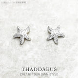 Starfish Pave Stud Earring 925 Sterling Silver