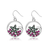 Zircon Starfish Drop Earrings 925 Silver Party Jewelry