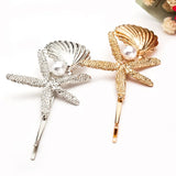 Starfish Shell Pearl Hair Clips Wedding Hairpins Bridal Accessories