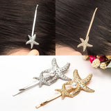Starfish Shell Pearl Hair Clips Wedding Hairpins Bridal Accessories