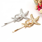 Starfish Shell Pearl Hair Clips Wedding Hairpins Bridal Accessories