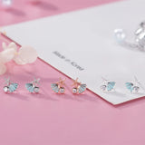 Starfish Shell Stud Earrings 925 Silver Minimalist Pink Jewelry