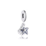 Starfish and Sea Shell Charm 925 Sterling Silver Crystal Beads