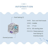 Starfish Shell Sterling Silver Bead Charm for Bracelet DIY