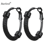 Minimalist Round Hoops Earrings Hypoallergenic Black/18K Plated