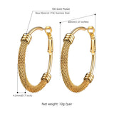 Minimalist Round Hoops Earrings Hypoallergenic Black/18K Plated