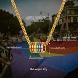 316L Stainless Steel LGBT Rainbow Pendant Jewelry Gay Pride Necklace
