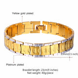Men's Two Tone Hand Chain Bracelet H1654