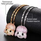 Poodle Pendant Necklace Gold/Silver AAA+ CZ Pet Jewelry