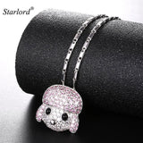 Poodle Pendant Necklace Gold/Silver AAA+ CZ Pet Jewelry