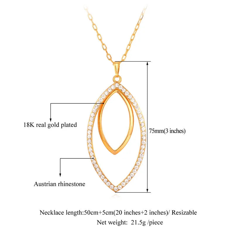 Austrian Rhinestone Big Pendant Necklace For Women