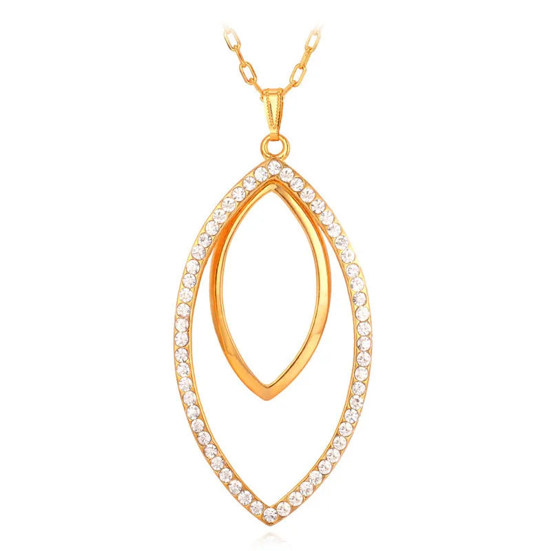 Austrian Rhinestone Big Pendant Necklace For Women