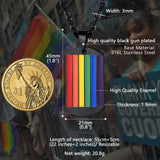 LGBT Rainbow Pendant Necklace Stainless Steel Chain Gift