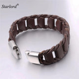 Men's Leather Bracelet with Stainless Steel Buckle GH2658