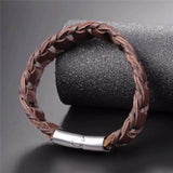 Men's Leather Bracelet with Stainless Steel Buckle GH2658
