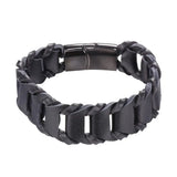 Men's Leather Bracelet with Stainless Steel Buckle GH2658