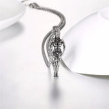 Muscle Women Pendant Necklace Stainless Steel Weight Lifter Fitness Charm