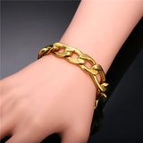 12mm Thick Rock Bracelet Stainless Steel Hand Chain Men Jewelry