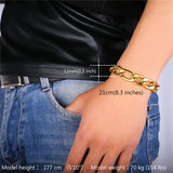 12mm Thick Rock Bracelet Stainless Steel Hand Chain Men Jewelry
