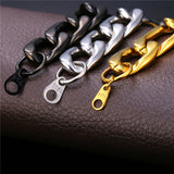12mm Thick Rock Bracelet Stainless Steel Hand Chain Men Jewelry