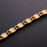 Snail Bracelets Gold/Silver/Black/Rose Chain 6MM Men's Bracelets H2516