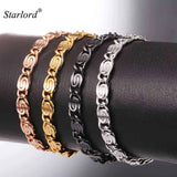 Snail Bracelets Gold/Silver/Black/Rose Chain 6MM Men's Bracelets H2516