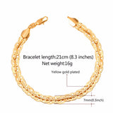 Spiga Wheat Bracelets Gold Silver Black Chain 7MM Men's Bracelets