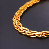 Spiga Wheat Bracelets Gold Silver Black Chain 7MM Men's Bracelets
