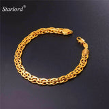 Spiga Wheat Bracelets Gold Silver Black Chain 7MM Men's Bracelets