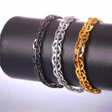 Spiga Wheat Bracelets Gold Silver Black Chain 7MM Men's Bracelets