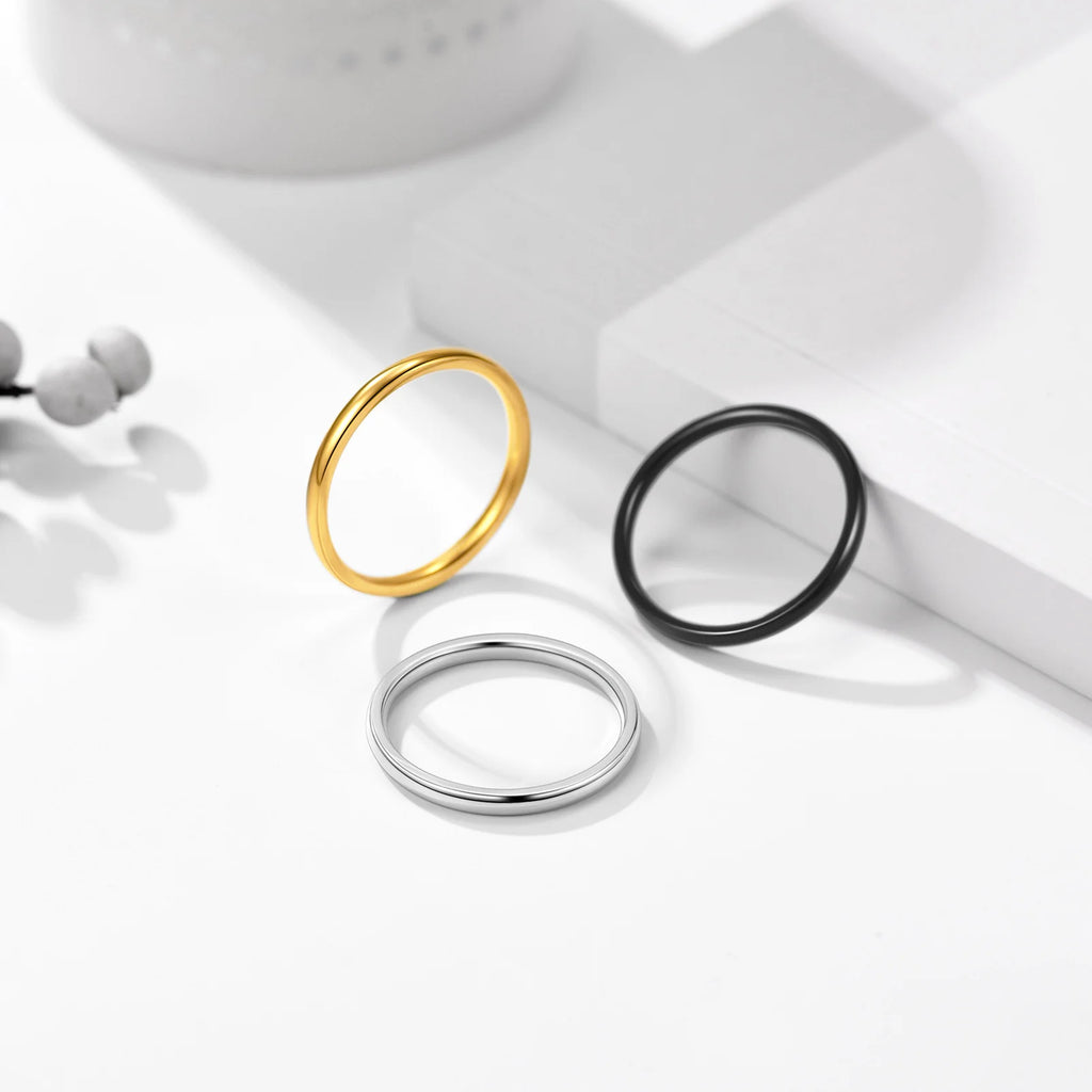 Silver/Gold/Black Couple Rings Size 7#-12#