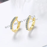 925 Silver Crystal Circle Women's Earrings