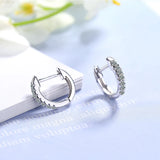 925 Silver Crystal Circle Women's Earrings