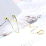 Starmoon 925 Silver Double Hole Zircon Earrings