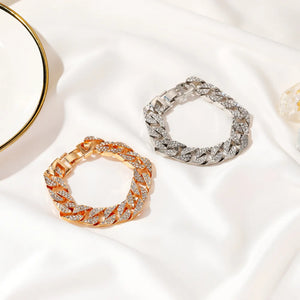 Starmoon Cuban Thick Link Chain Bracelet Crystal Bangles Bling