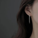 Starmoon 925 Sterling Silver Tassel Hoops Earrings Wedding Jewelry