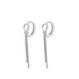 Starmoon 925 Sterling Silver Tassel Hoops Earrings Wedding Jewelry