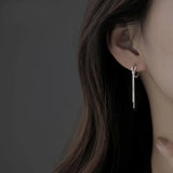 Starmoon 925 Sterling Silver Tassel Hoops Earrings Wedding Jewelry