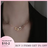 Starmoon 925 Silver Rectangle Zircon Circle CZ Zirconia Necklace