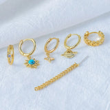 Starmoon Silver Copper Zircon Earring Set