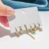 Starmoon Silver Copper Zircon Earring Set