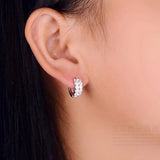 Starmoon 925 Silver Crystal Flower Hoop Earrings FQL3235