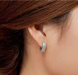 Starmoon 925 Silver Crystal Flower Hoop Earrings FQL3235