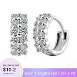 Starmoon 925 Silver Crystal Flower Hoop Earrings FQL3235