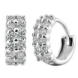 Starmoon 925 Silver Crystal Flower Hoop Earrings FQL3235