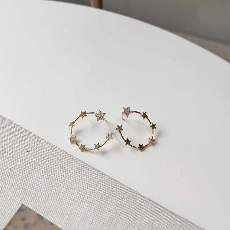 Silver 925 Star Earrings for Women Party - Star Stackable Studs