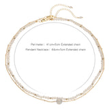 Gentle Moonstone Pendant Necklace with Freshwater Pearl Clavicle Chain