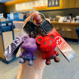 Starry Sky Gradient Bear Keychain Couple Bag Pendant Key Ring Chain Accessories