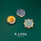 Starry Sky Moonlit Night Retro Brooch Pin Insignia Chest Badges Decor